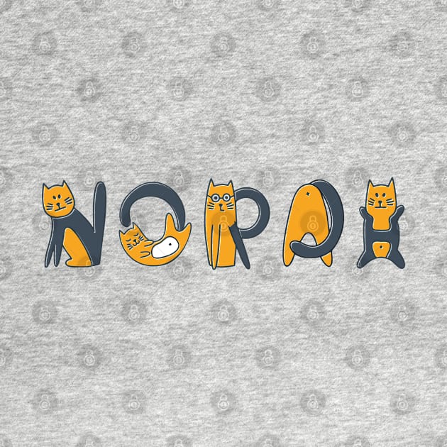 Norah | Girl Name | Cat Lover | Cat Illustration by LisaLiza